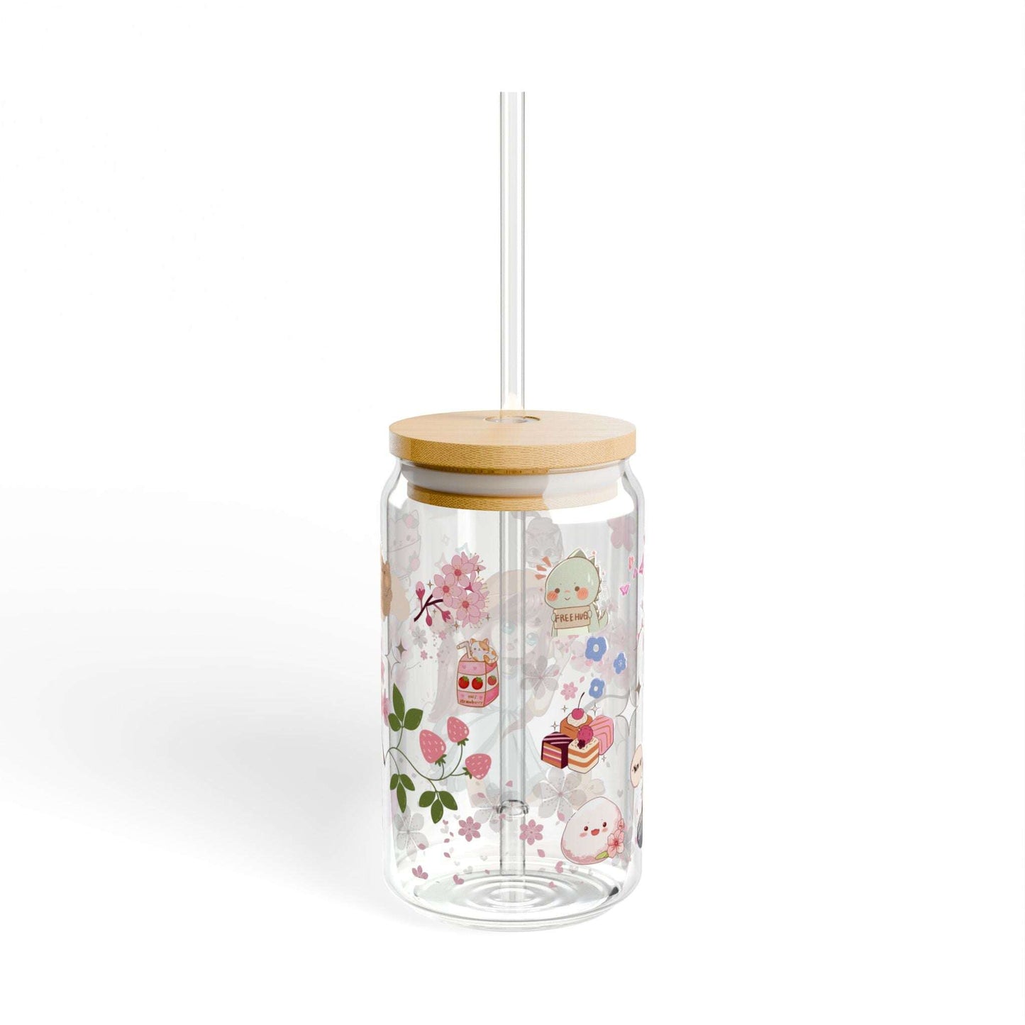 16oz ‘ Cute Girl, Sipper Glass Can - MaribelaShop2