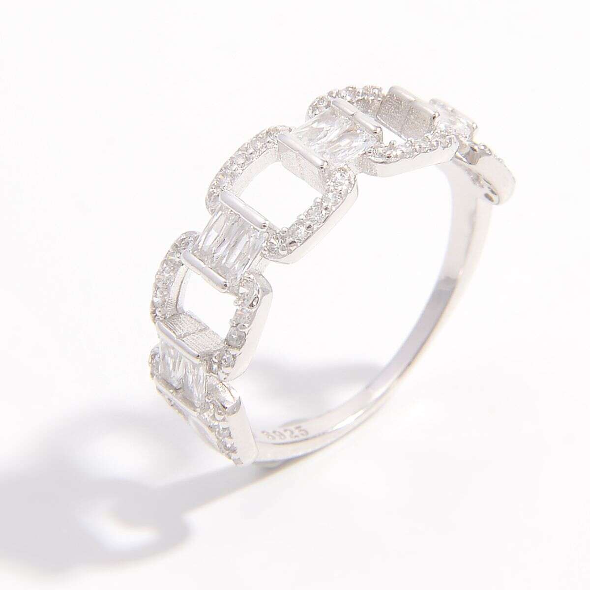 925 Sterling Silver Zircon Cutout Ring - MaribelaShop2