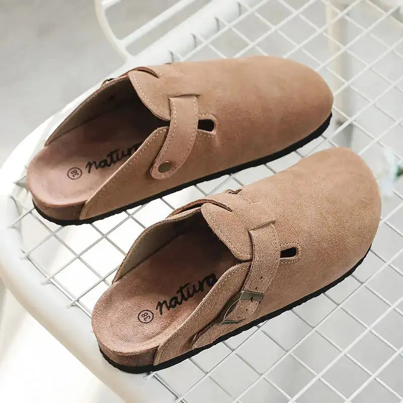 Baotou Women Closed Toe Cork Slippers,Comfort Women Shoes - MaribelaShop2