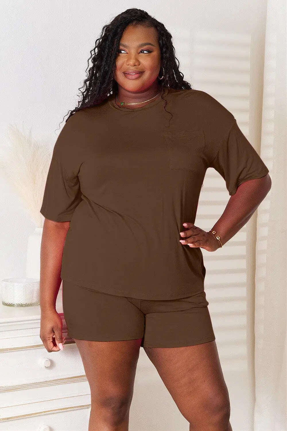 Basic Bae Full Size Soft Rayon Half Sleeve Top and Shorts Set - MaribelaShop2
