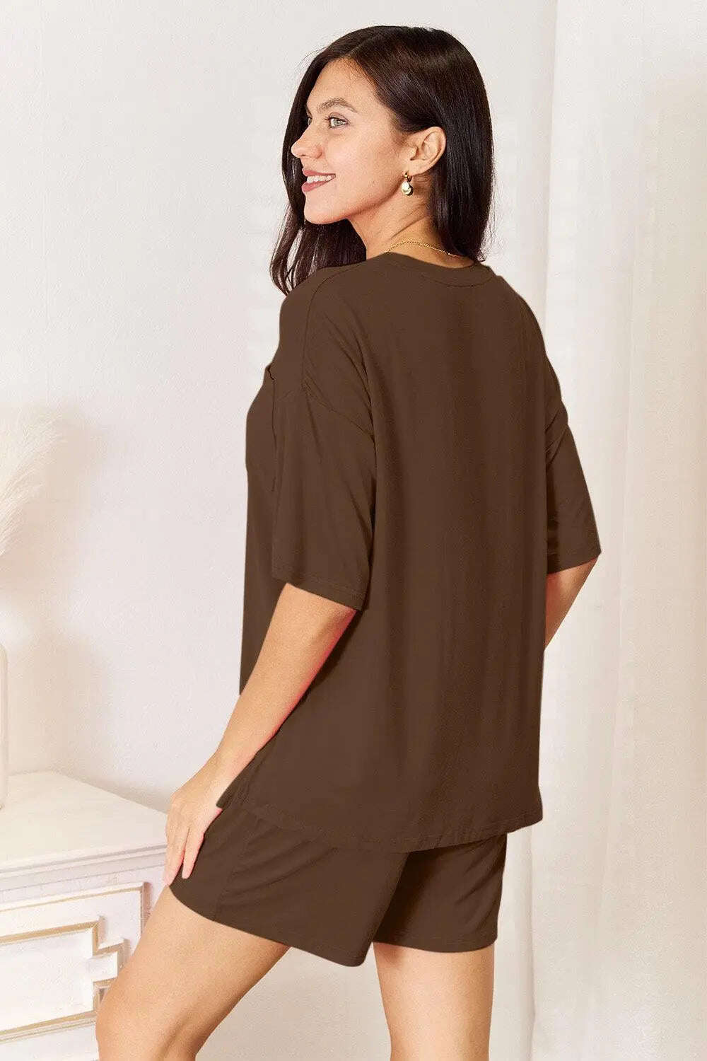 Basic Bae Full Size Soft Rayon Half Sleeve Top and Shorts Set - MaribelaShop2