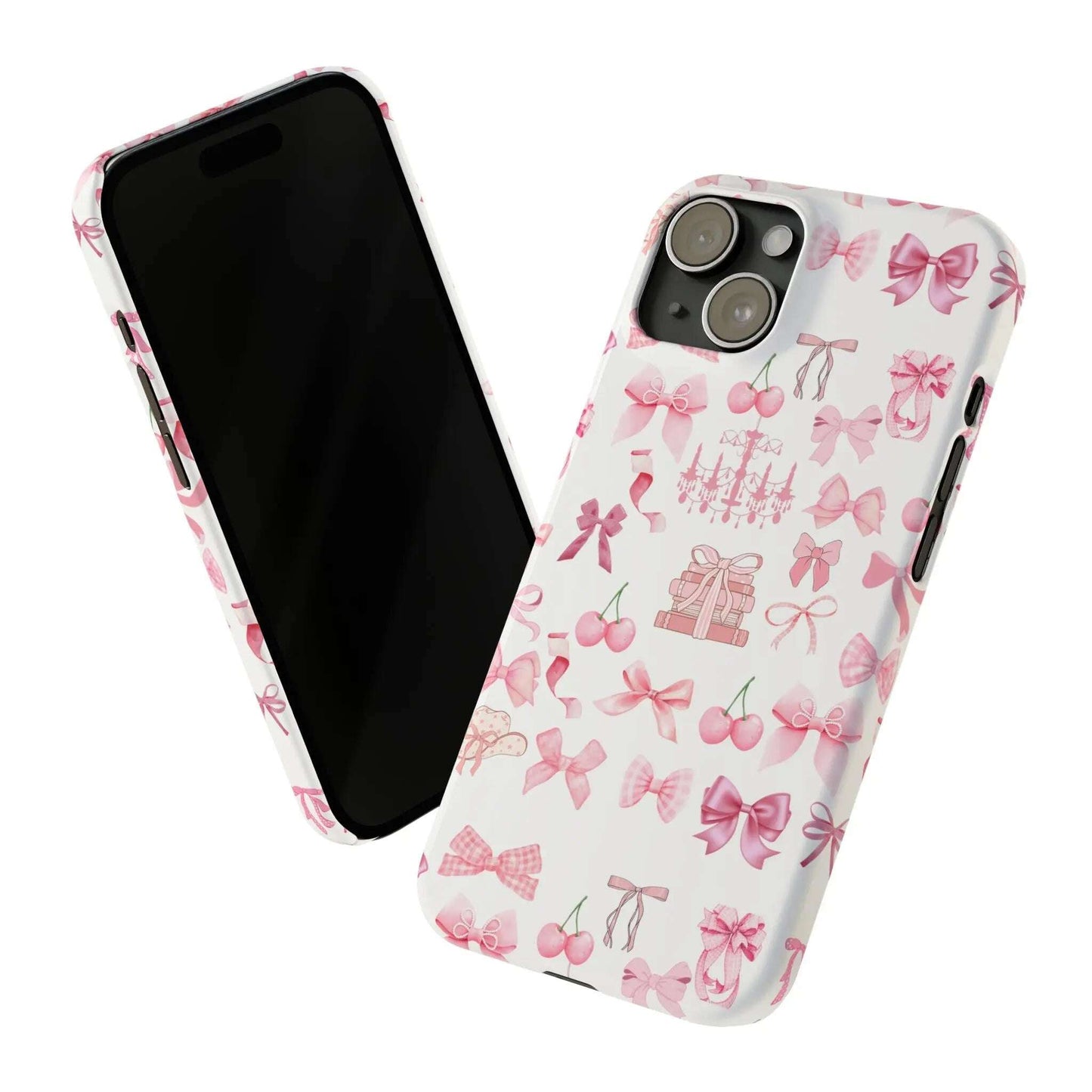 Coquette Girlie, Pink Bows Slim Phone Cases - MaribelaShop2