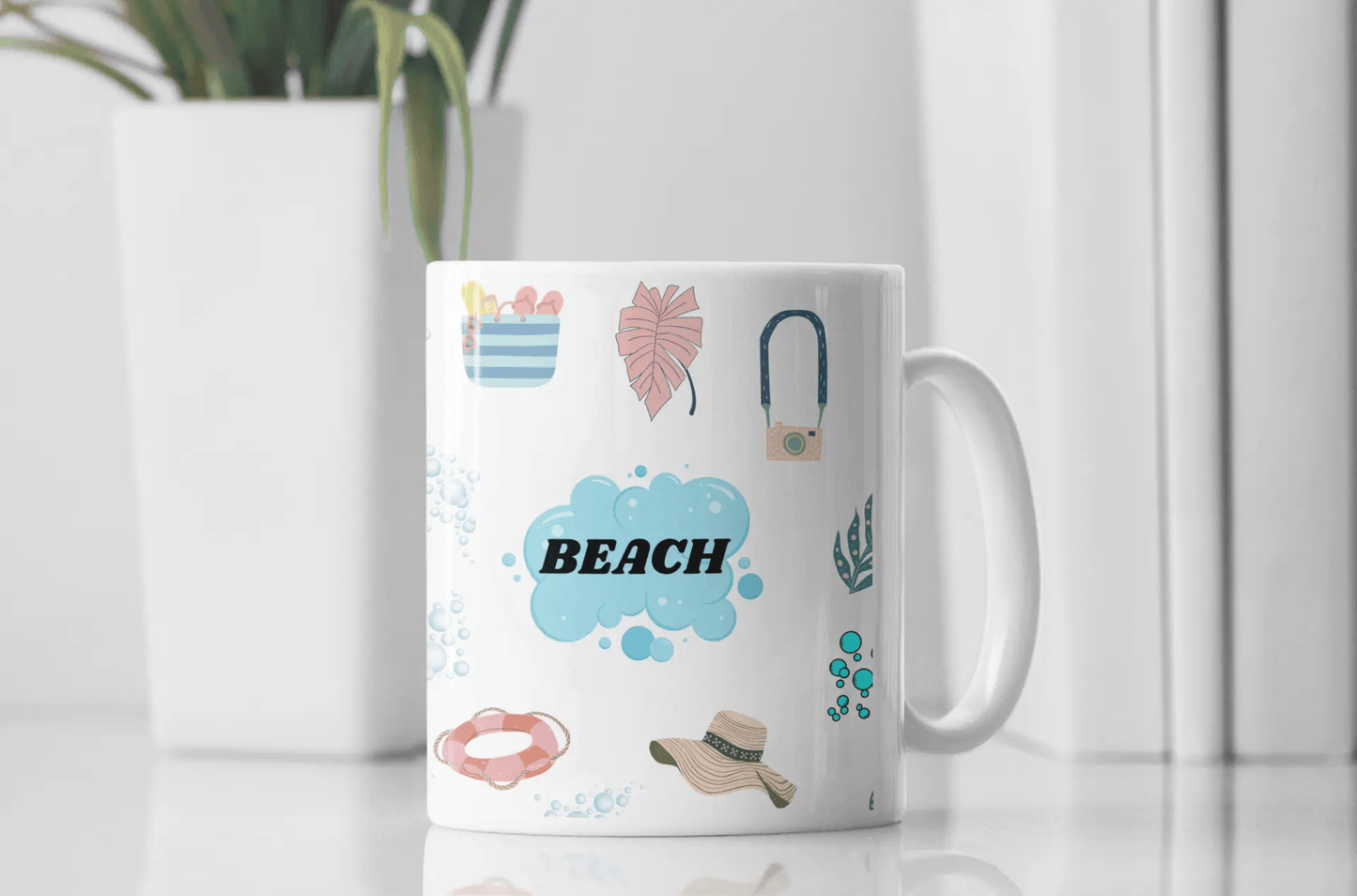 Custom Beach Design Mug, Gift Ceramic Mug,11oz - MaribelaShop2