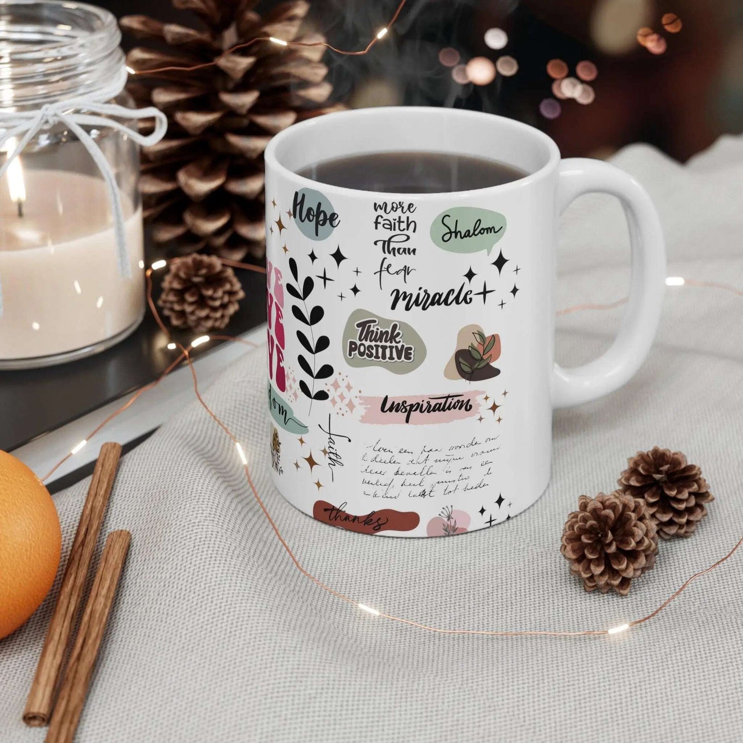 Custom, Daily Reminder Mug for Coffee, Warm mug, Gift, Ceramic Coffee Cups, 11 Oz - MaribelaShop2