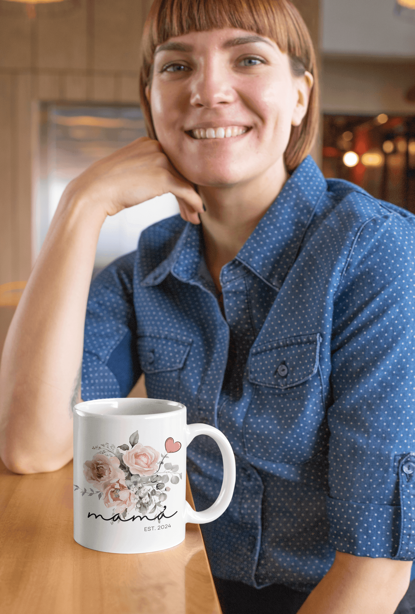 Customized,Mug, Mom Gift, Sister Gift ,Floral Ceramic Coffee Mug, 11oz. - MaribelaShop2