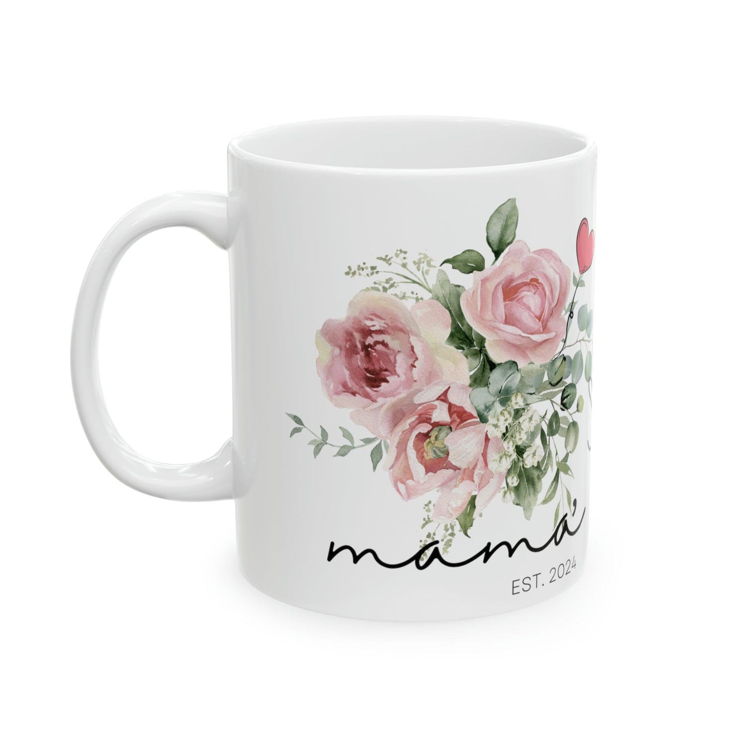 Customized,Mug, Mom Gift, Sister Gift ,Floral Ceramic Coffee Mug, 11oz. - MaribelaShop2