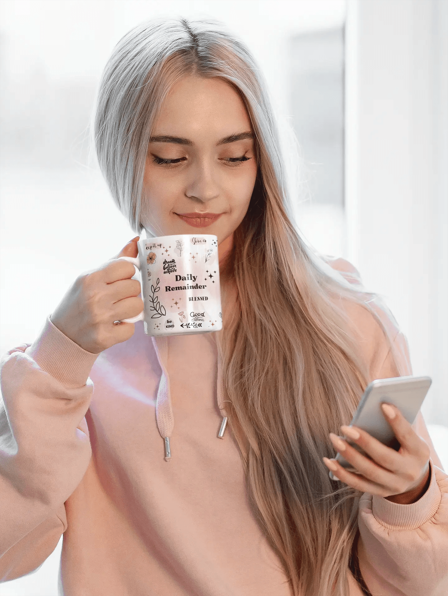 Daily Reminder Mug, Affirmation mug, Self Love Mug, Positive Vibes Mug,Inspirational Saying Ceramic Mug, 11oz - MaribelaShop2