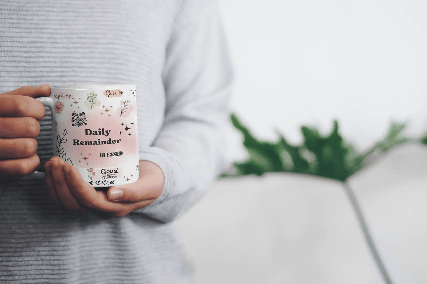 Daily Reminder Mug, Affirmation mug, Self Love Mug, Positive Vibes Mug,Inspirational Saying Ceramic Mug, 11oz - MaribelaShop2