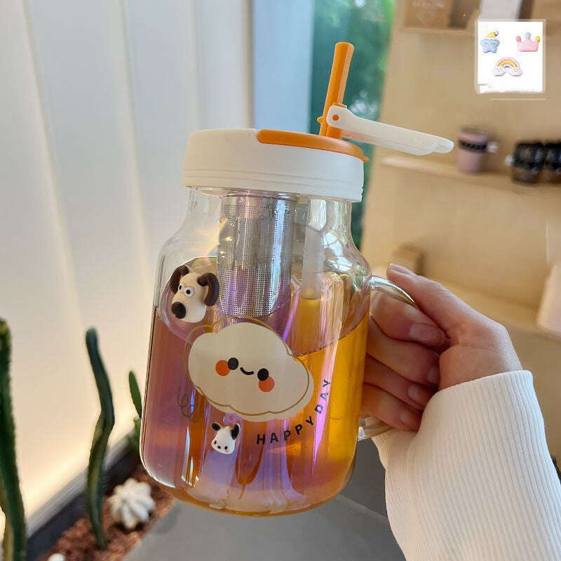 Drink ware Home Fashion Simple Glass With Handle - MaribelaShop2