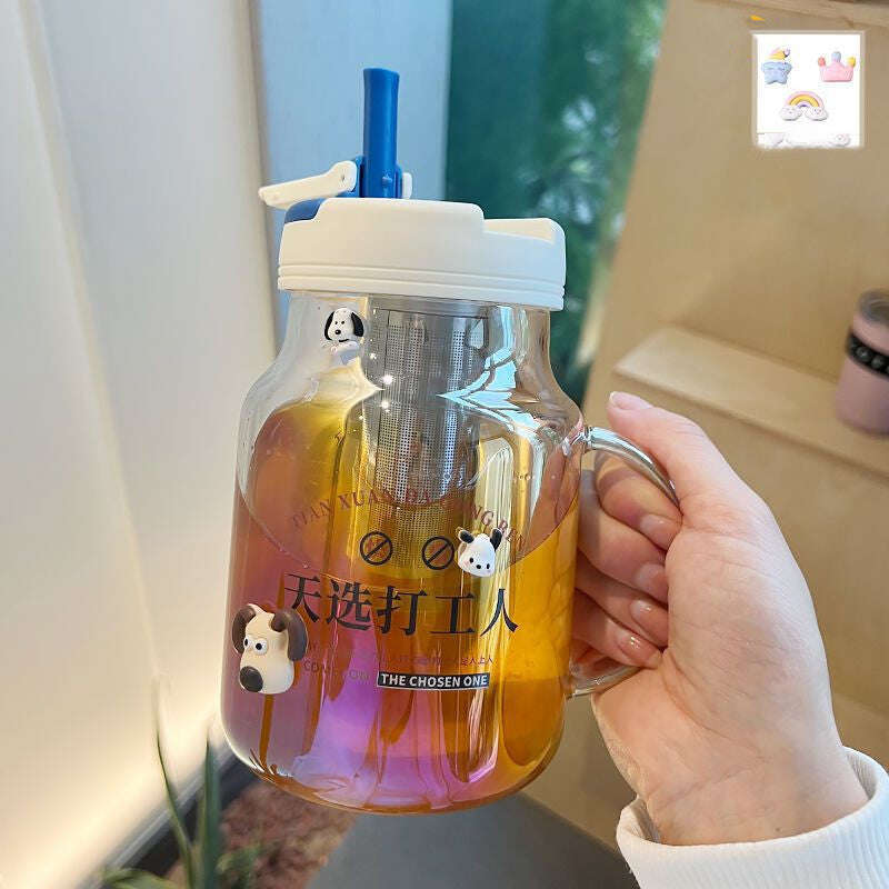 Drink ware Home Fashion Simple Glass With Handle - MaribelaShop2