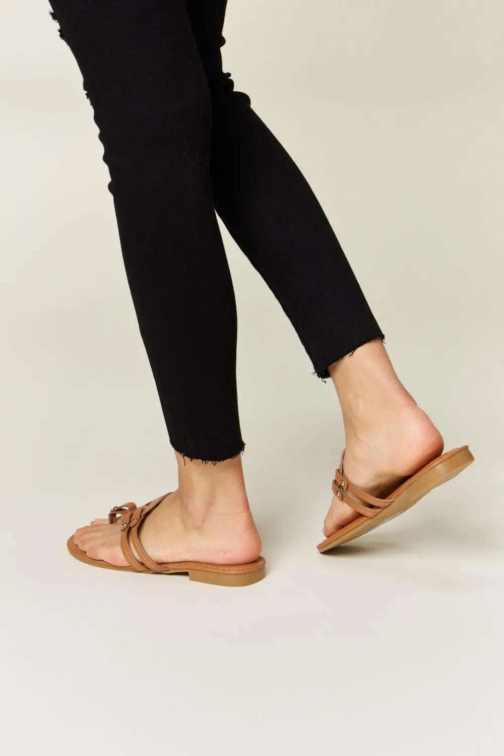 Forever Link Cutout PU Leather Open Toe Sandals - MaribelaShop2