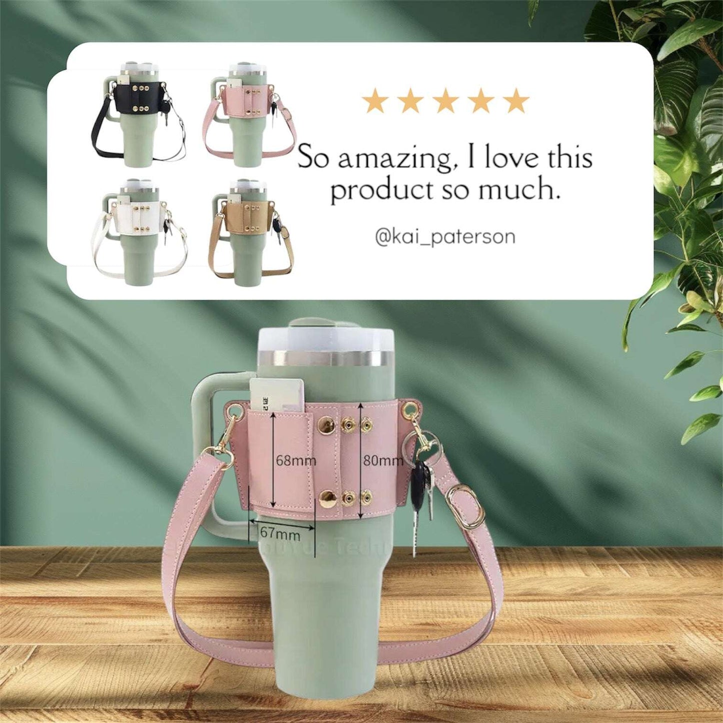 Leather Coffee Cup Carrier Cover,Water Bottle Holder. - MaribelaShop2