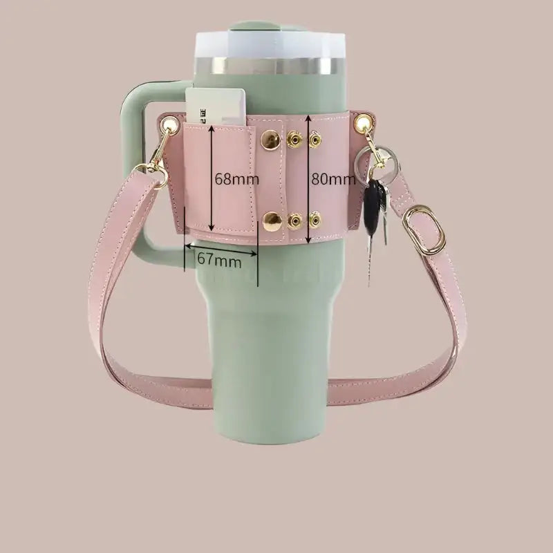 Leather Coffee Cup Carrier Cover,Water Bottle Holder. - MaribelaShop2