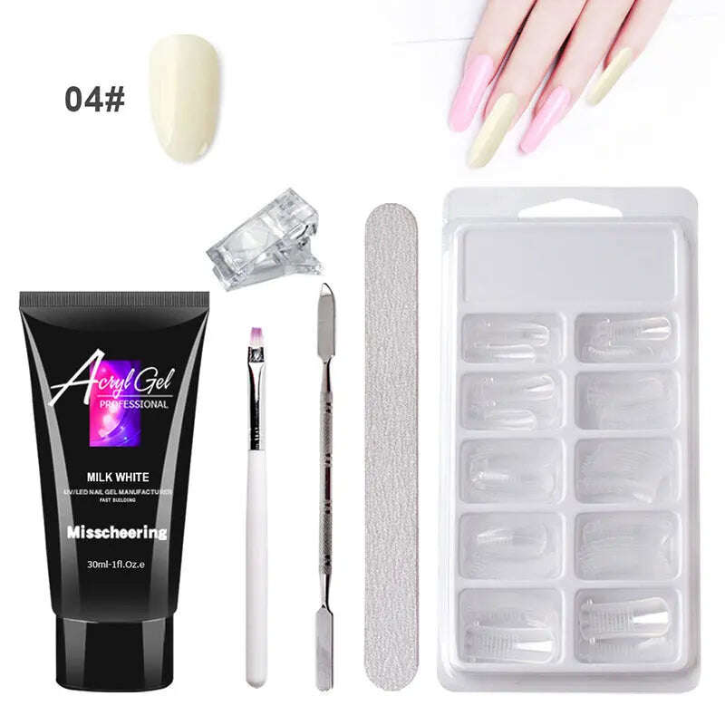 Painless Extension Gel Nail Art Without Paper Holder Quick Model Painless Crystal Gel Set - MaribelaShop2