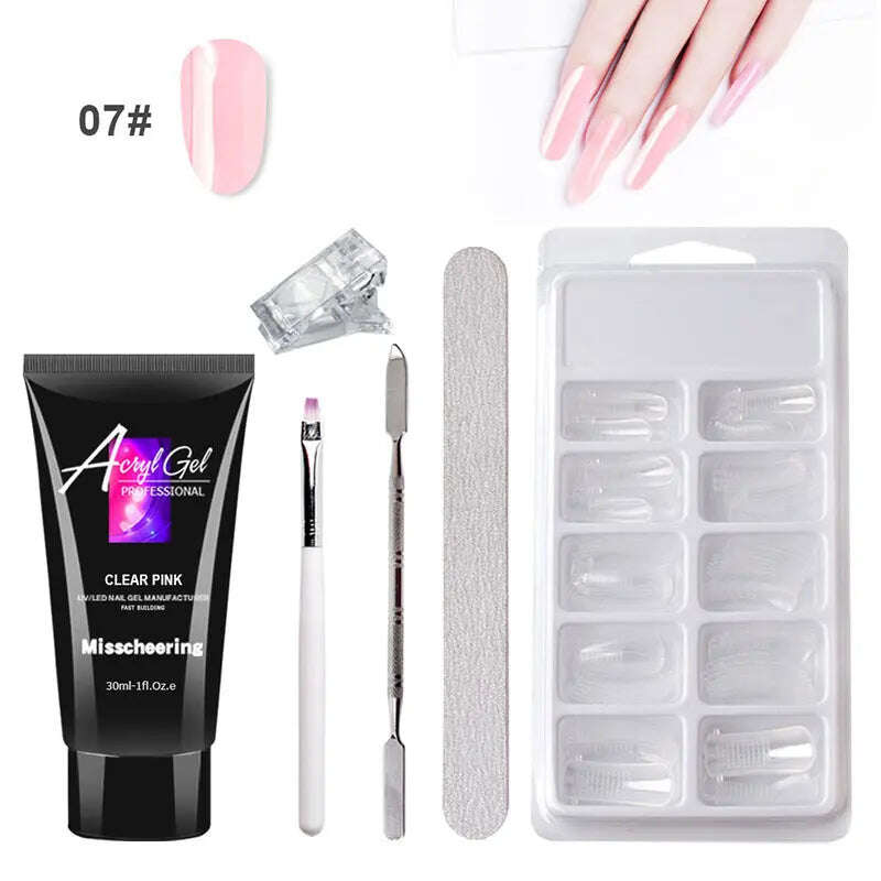 Painless Extension Gel Nail Art Without Paper Holder Quick Model Painless Crystal Gel Set - MaribelaShop2