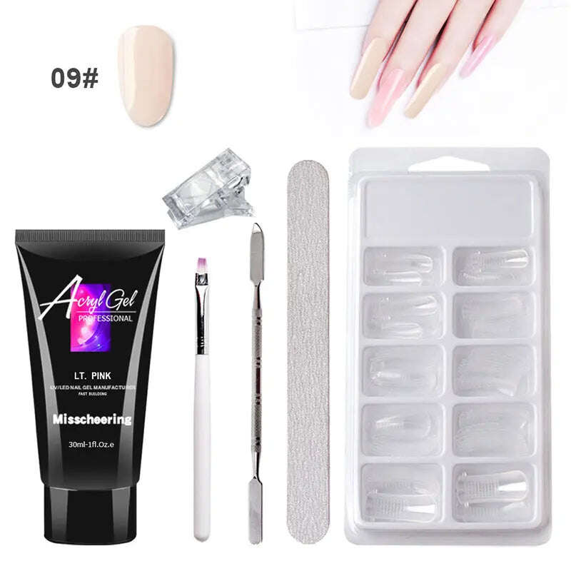 Painless Extension Gel Nail Art Without Paper Holder Quick Model Painless Crystal Gel Set - MaribelaShop2