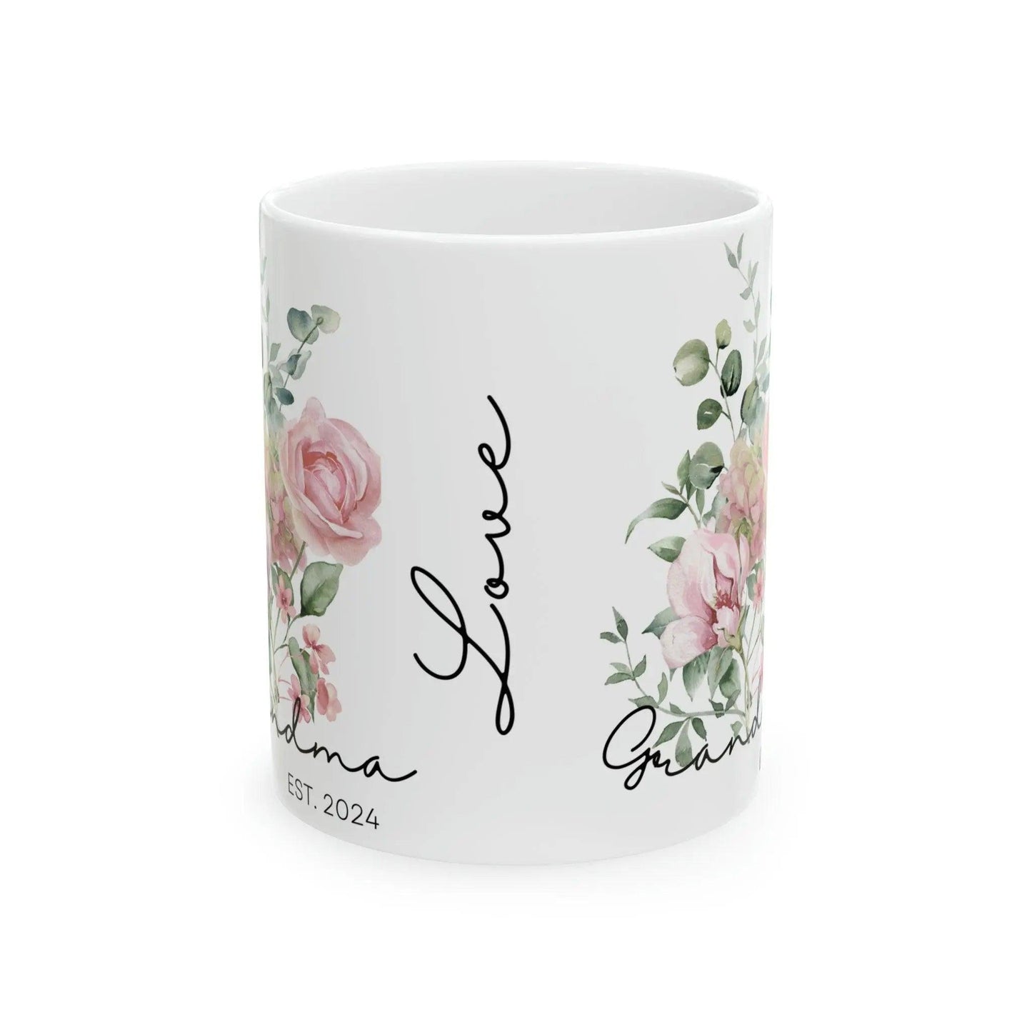 Personalized, Grandma Gift,Customs, Coffee mug,Floral Ceramic Mug 11oz(N) - MaribelaShop2