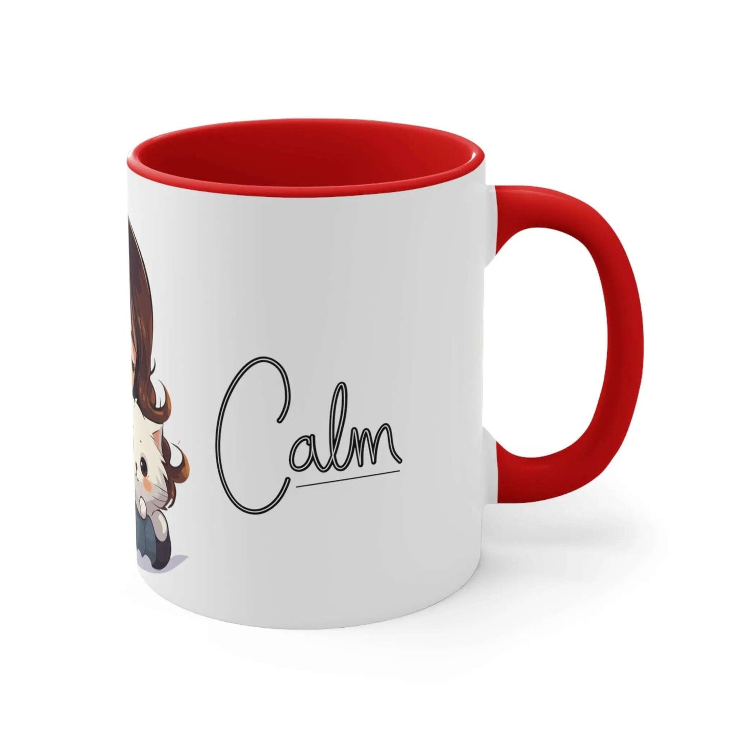 Personalized, Girl & Cat Decoration, Gift for mom, Coffee mug,Ceramic Mug 11 Oz(N) - MaribelaShop2