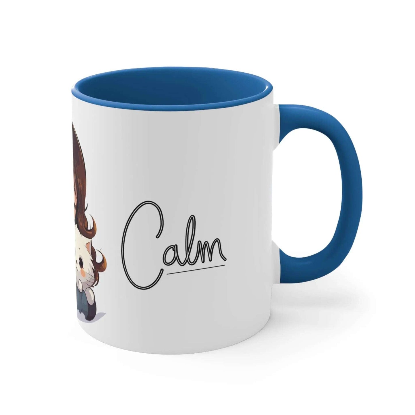 Personalized, Girl & Cat Decoration, Gift for mom, Coffee mug,Ceramic Mug 11 Oz(N) - MaribelaShop2