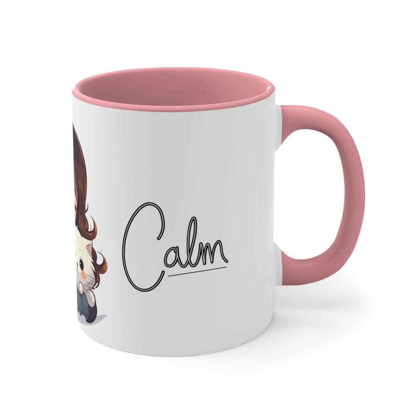 Personalized, Girl & Cat Decoration, Gift for mom, Coffee mug,Ceramic Mug 11 Oz(N) - MaribelaShop2