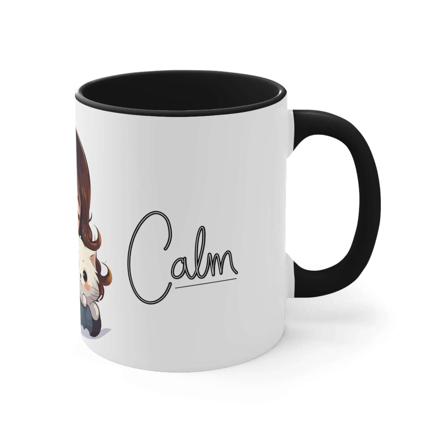 Personalized, Girl & Cat Decoration, Gift for mom, Coffee mug,Ceramic Mug 11 Oz(N) - MaribelaShop2