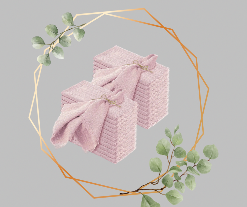 Pink Gauze Cotton Napkin,Table Decorative,Party Cloth Napkin, - MaribelaShop2