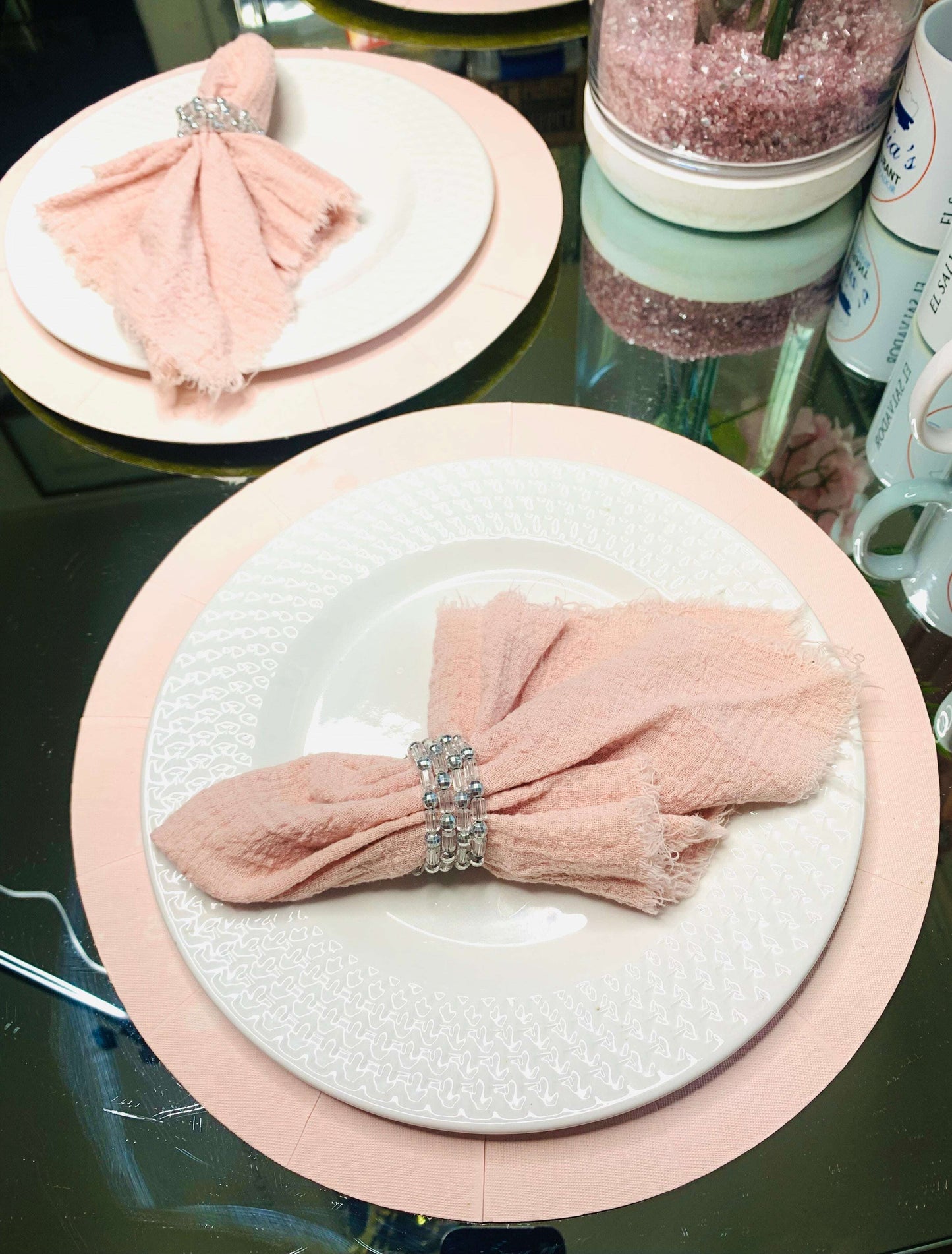 Pink Gauze Cotton Napkin,Table Decorative,Party Cloth Napkin, - MaribelaShop2