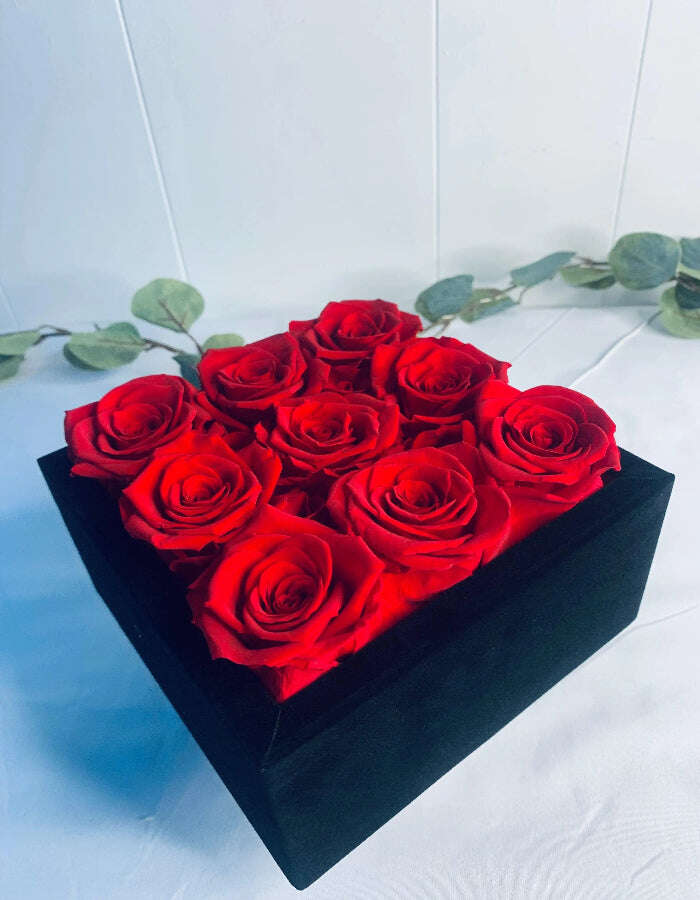Rose Forever - Essential Black Velvet Red, Preserved Rose Gift. - MaribelaShop2