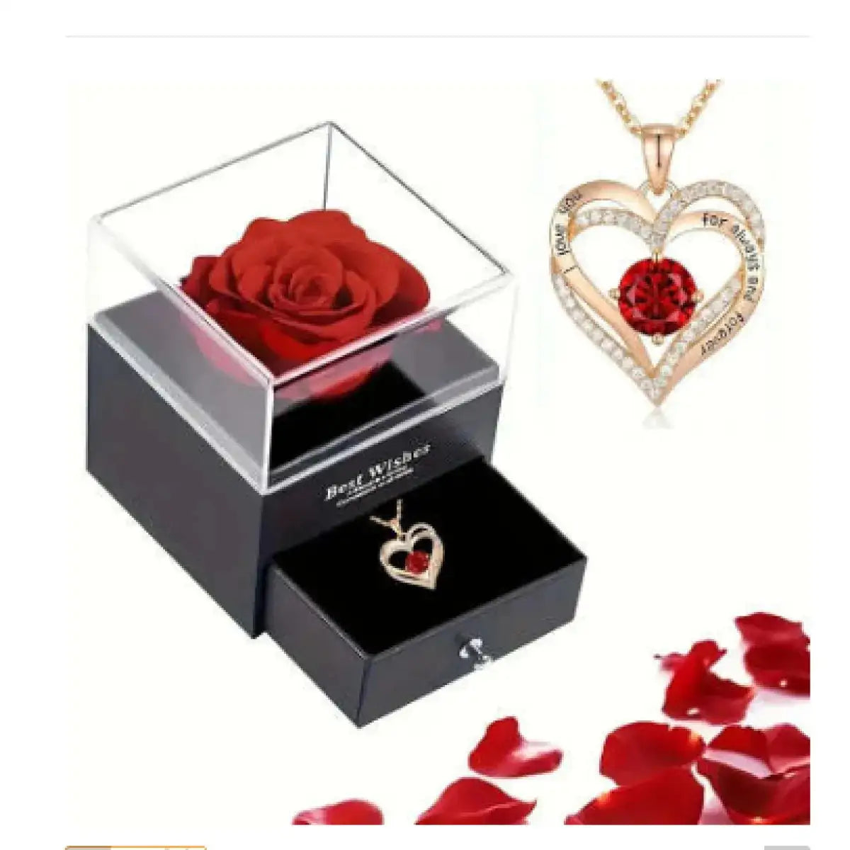 Preserved Rose Jewelry Box Necklace - MaribelaShop2