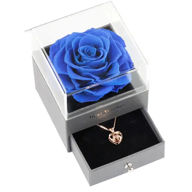 Preserved Rose Jewelry Box Necklace - MaribelaShop2