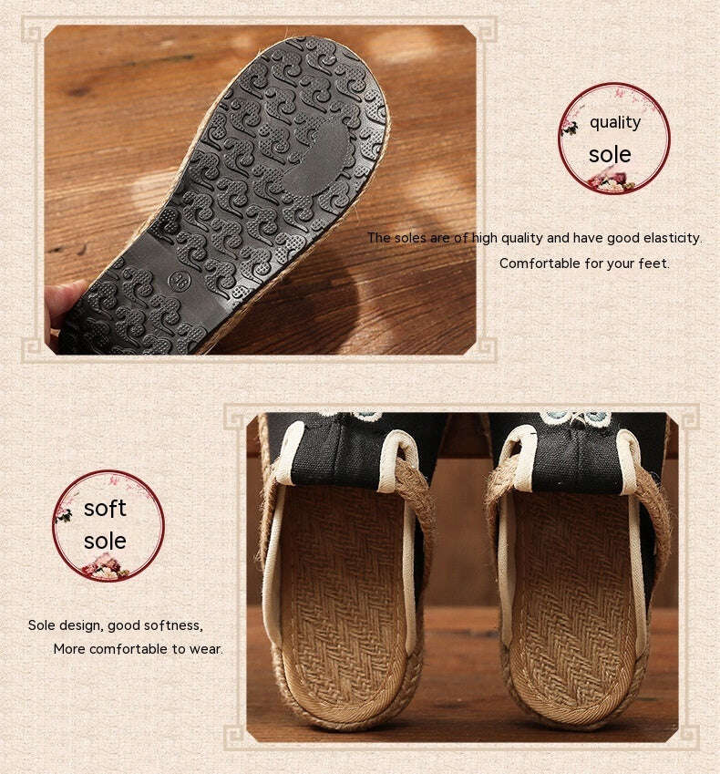 Style Embroidered Slippers Hand-woven,Korean Style - MaribelaShop2