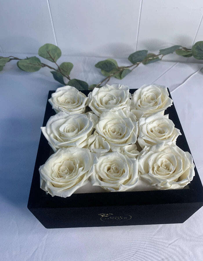 Rose Forever - Essential Black Velvet Ivory, Gift for Mom, Preserved Rose Gift. - MaribelaShop2