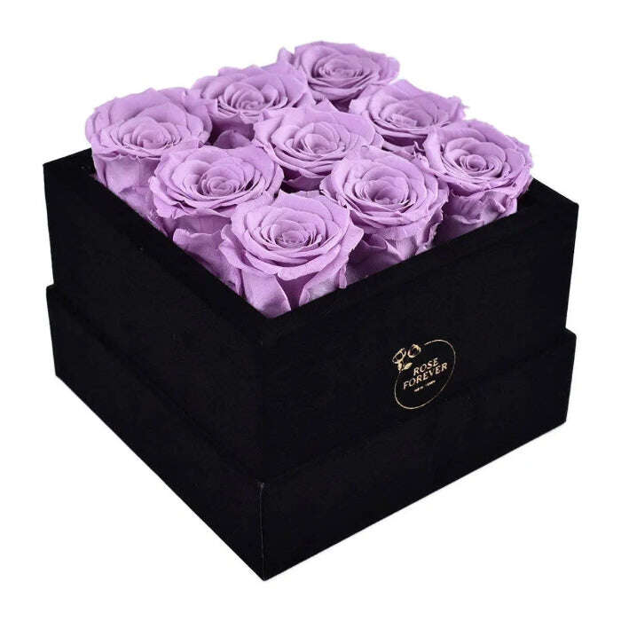 Rose Forever - Essential Black Velvet Lilac,Perfect Gift Preserved Rose. - MaribelaShop2