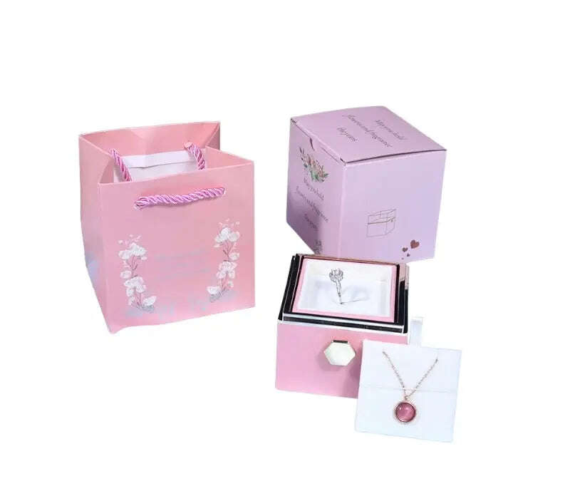 Rotating Soap Flower Rose Gift Box Creative Rotating Rose Jewelry Packaging Box Valentine's Day Gift For Women - MaribelaShop2
