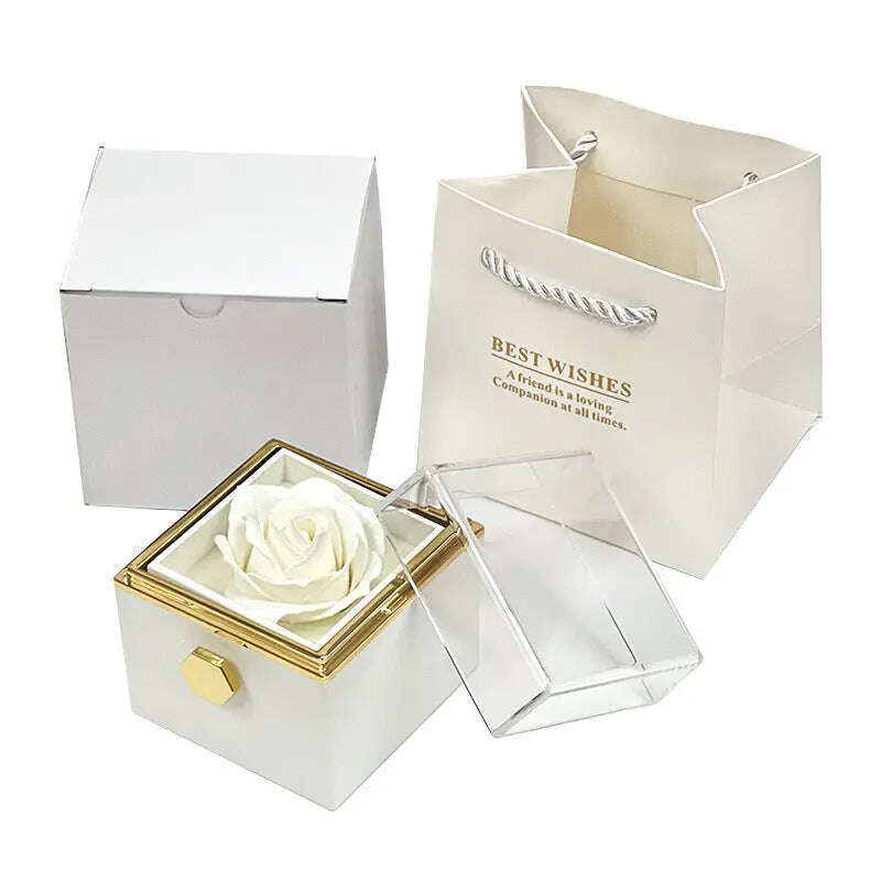 Rotating Soap Flower Rose Gift Box Creative Rotating Rose Jewelry Packaging Box Valentine's Day Gift For Women - MaribelaShop2