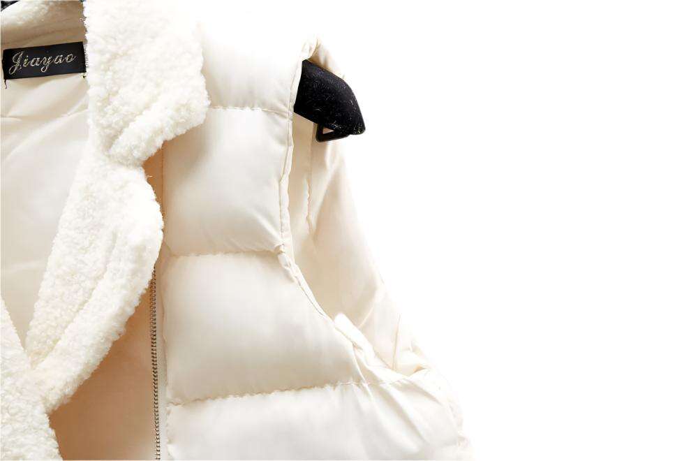 Women Lamb Wool Waist-tight Cotton Vest Coat, Korean Style. - MaribelaShop2