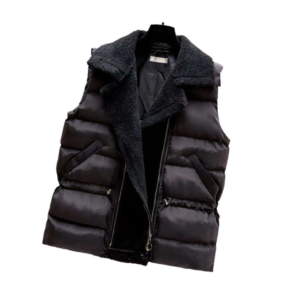 Women Lamb Wool Waist-tight Cotton Vest Coat, Korean Style. - MaribelaShop2