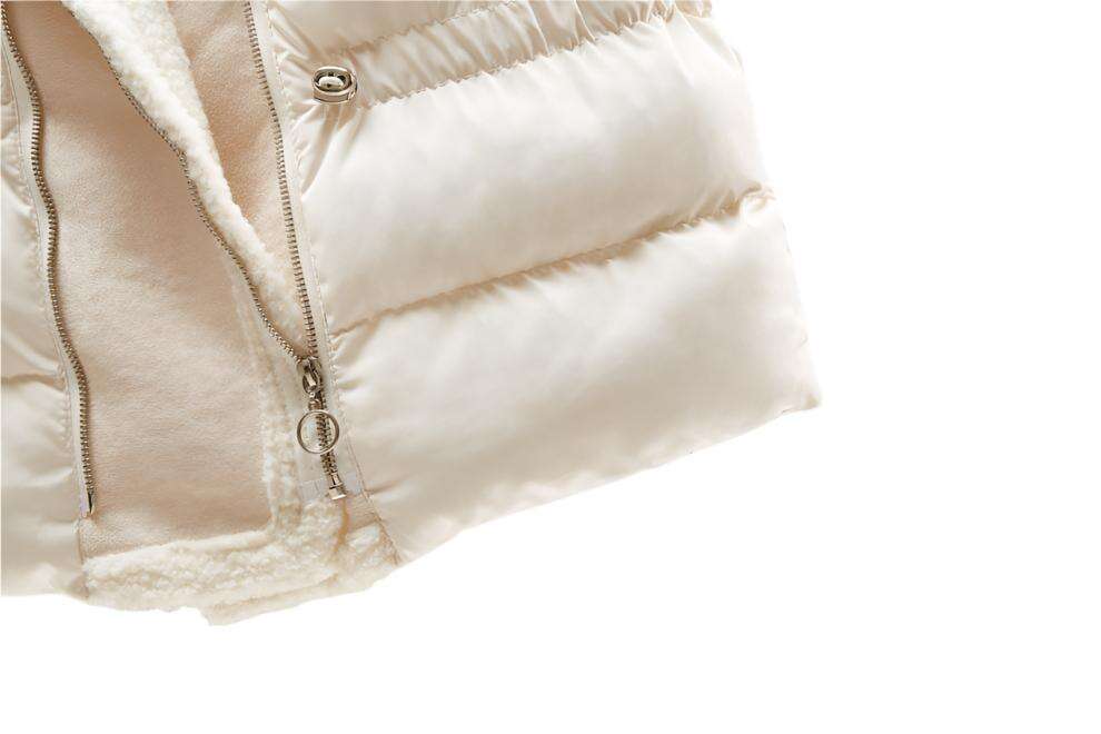 Women Lamb Wool Waist-tight Cotton Vest Coat, Korean Style. - MaribelaShop2
