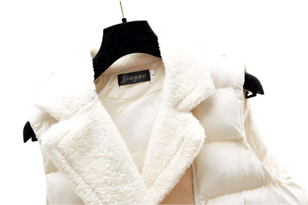Women Lamb Wool Waist-tight Cotton Vest Coat, Korean Style. - MaribelaShop2