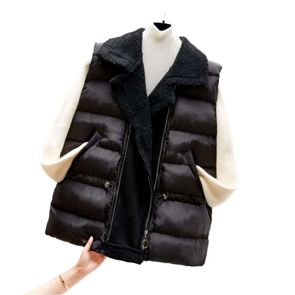 Women Lamb Wool Waist-tight Cotton Vest Coat, Korean Style. - MaribelaShop2