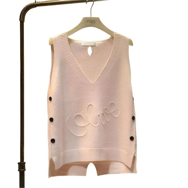 Women Large Size Loose Ladies Knit Vest Short Button,Korean Style - MaribelaShop2