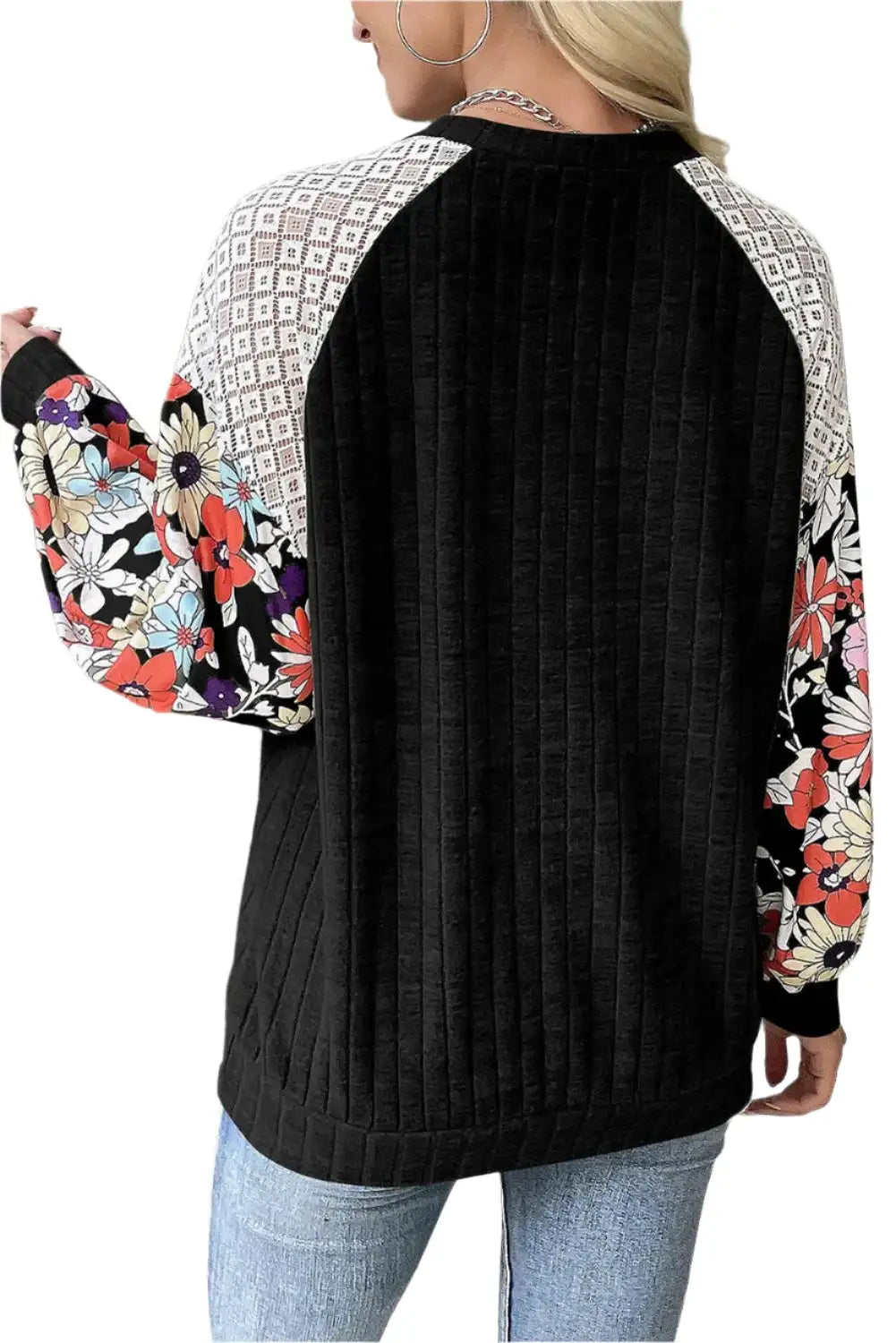 Women Printed Round Neck Long Sleeve Top - MaribelaShop2