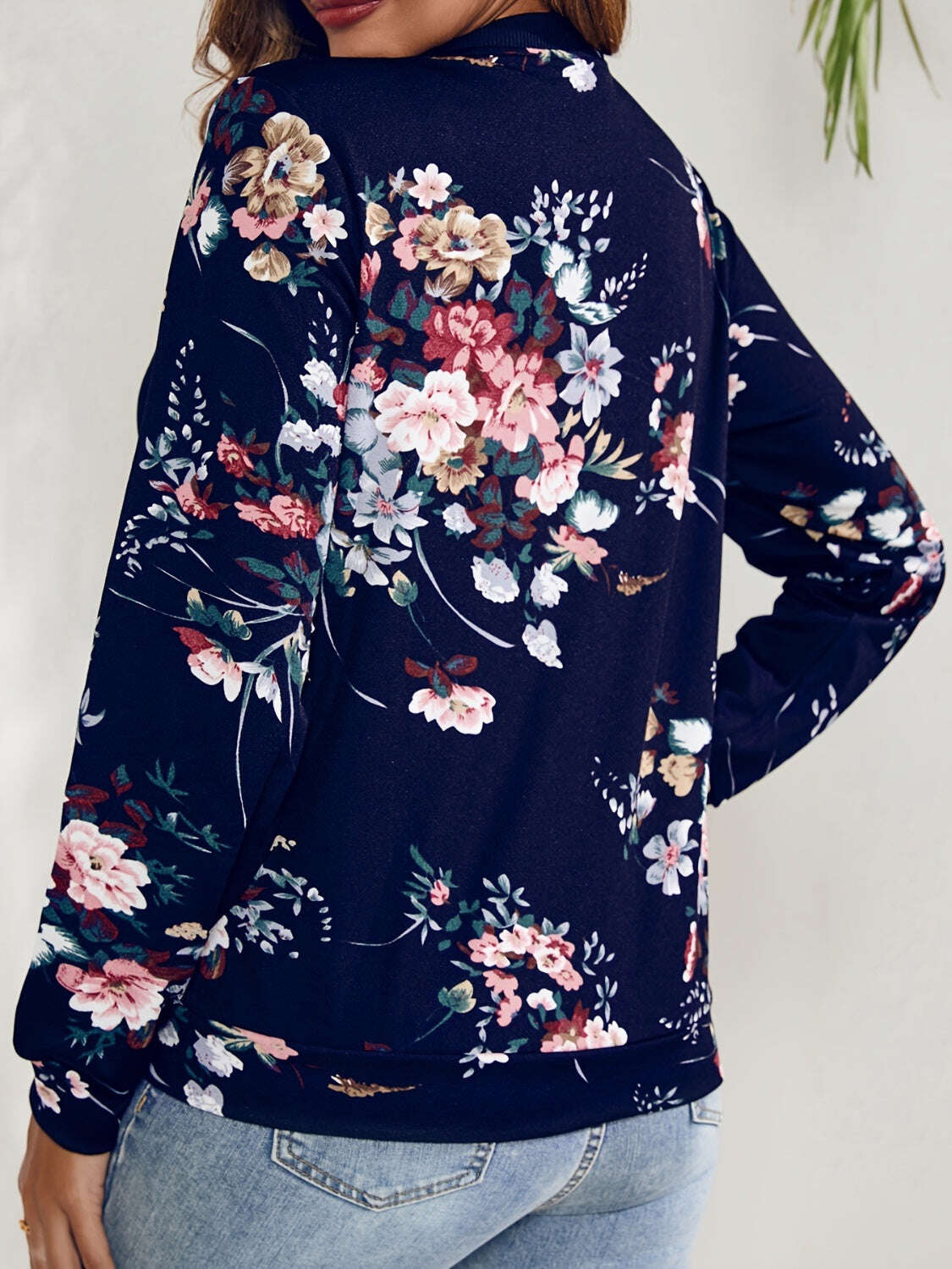 Women Printed Zip Up Long Sleeve Outerwear,Sweater - MaribelaShop2