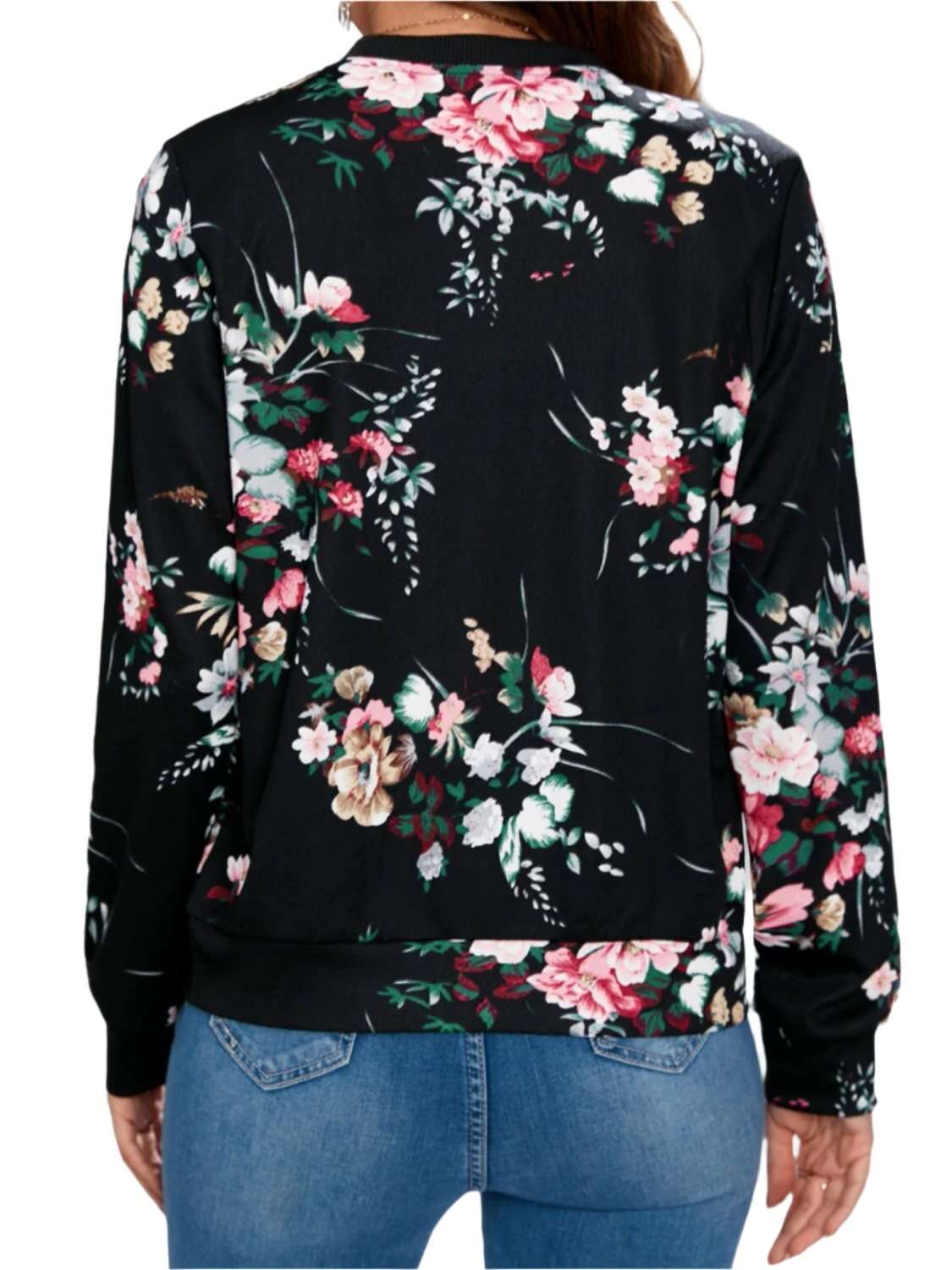 Women Printed Zip Up Long Sleeve Outerwear,Sweater - MaribelaShop2