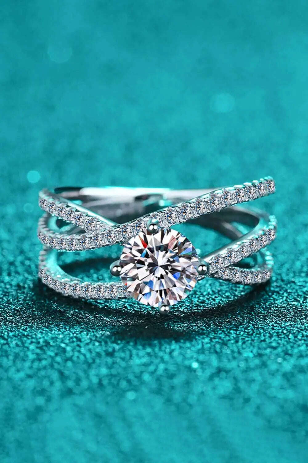 Women Ring 1 Carat Moissanite Crisscross Ring,Ring For Women, Ring For Women Engagement - MaribelaShop2