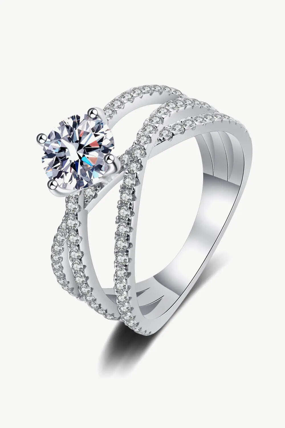 Women Ring 1 Carat Moissanite Crisscross Ring,Ring For Women, Ring For Women Engagement - MaribelaShop2