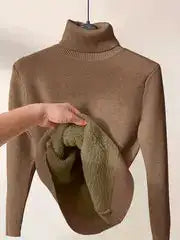 Women's Elegant Turtleneck Winter Sweater - Thick, Warm Knit Pullover - MaribelaShop2