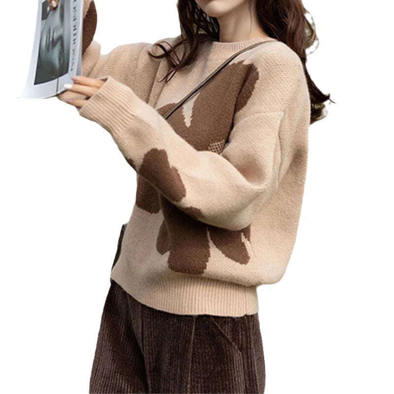 Japanese And Korean Design Sense Milk-in-water Mousse Flower Sweater Women - MaribelaShop2