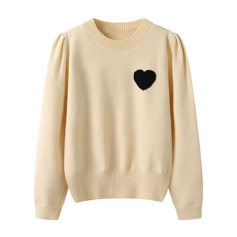 Women Sweater,Korean Style Heart Embroidered Round Neck Sweater - MaribelaShop2
