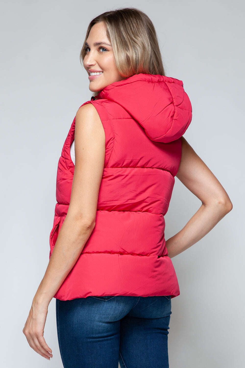 Women Snobbish Snap and Zip Closure Hooded Vest - MaribelaShop2